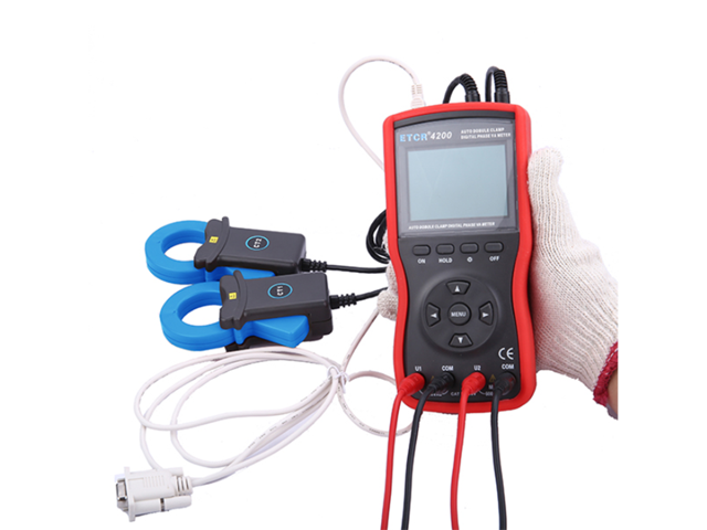 ETCR4200 Double Clamp Phase Meter Tester F40MM 0~500V 0~20A Digital