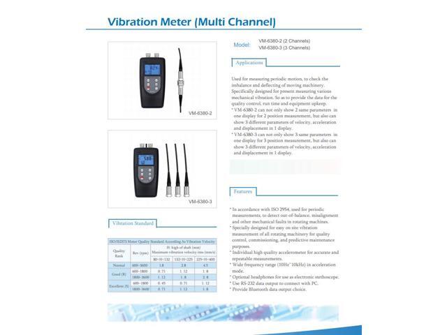 LANDTEK VM6380-2 Vibration Meter Wide Frequency Range (10Hz~10kHz) New