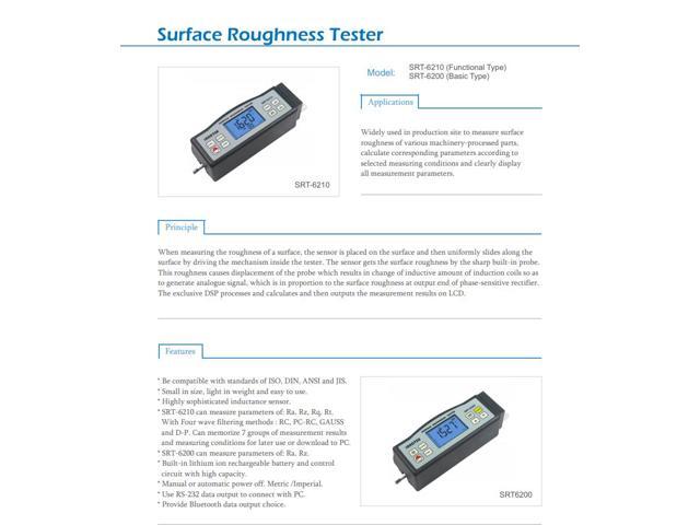 LANDTEK SRT-6200 Surface Roughness Meter Gauge Tester 0.05~10um Ra 100um Rz