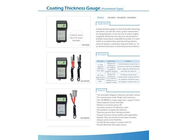 LANDTEK CM-8829 Paint Coating Thickness Gauge 0~1250 Um / 0~50 Mil