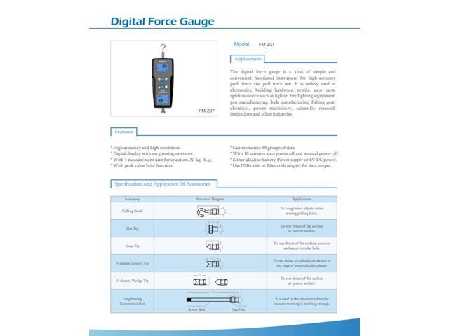 LANDTEK FM207 Digital Force Gauge Meter FM-207 With Data Memory Function