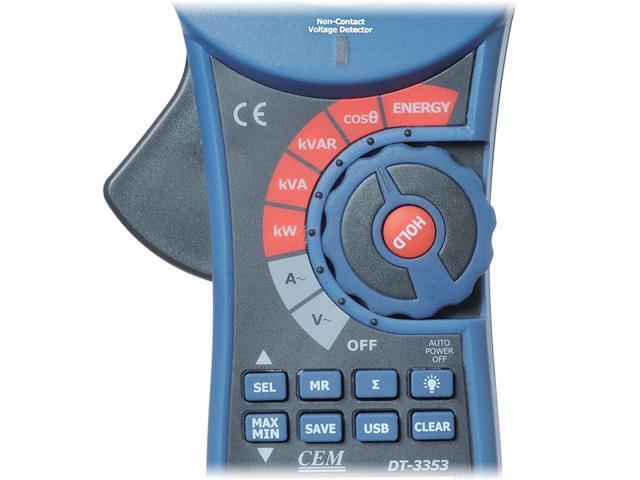 CEM DT-3353 Professional True RMS 1000A AC Watt Clamp Meter LCD Display