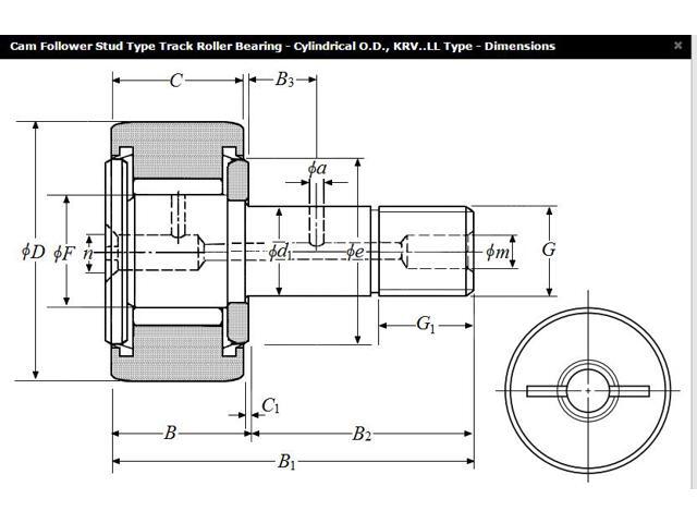 NTN KRV90XLL Cam Follower Track Roller Bearing 100x63x90mm