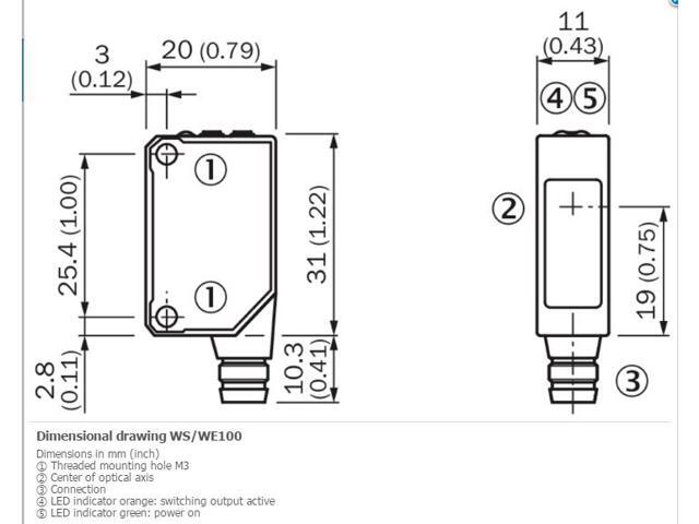 SICK WS / WE100-P1439 Through-beam photoelectric sensor ,New