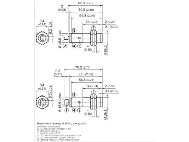SICK VL180-2P42431 Cylindrical photoelectric sensors,PNP,New