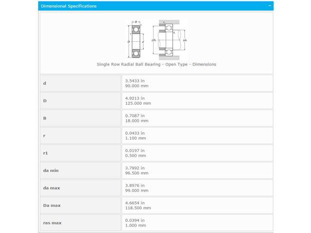 NTN 6918 Single Row Radial Ball Bearing - Open Type 90x125x18mm