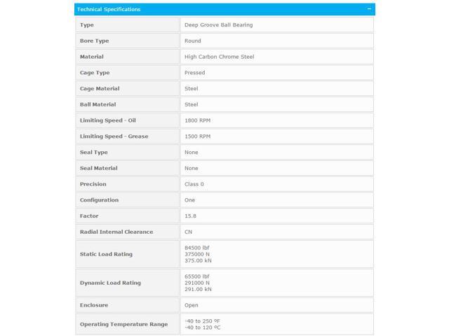 NTN 6052 Single Row Radial Ball Bearing - Open Type 260x400x65mm