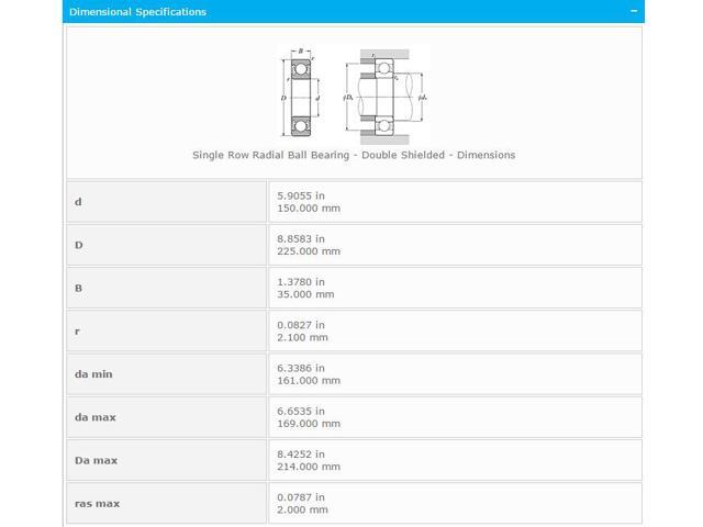 NTN 6030 ZZ Single Row Radial Ball Bearing 150x225x35mm