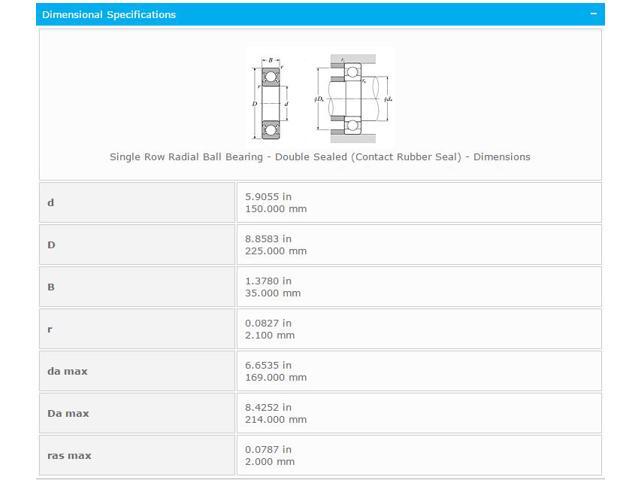 NTN 6030 LLU Single Row Radial Ball Bearing 150x225x35mm