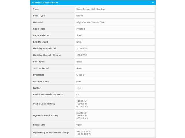 NTN 6336 Single Row Radial Ball Bearing - Open Type 180x380x75mm