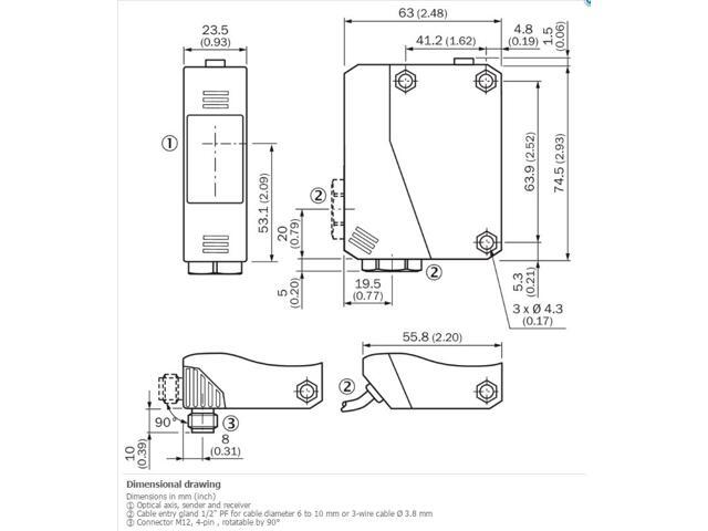 SICK WT280-P230 Photoelectric proximity sensor,PNP,New
