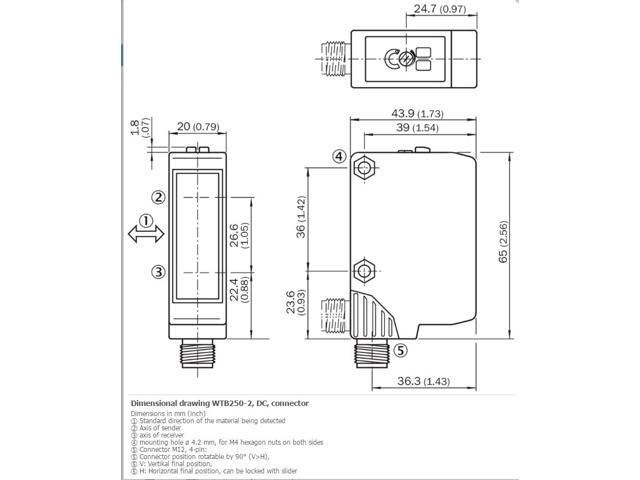 SICK WTB250-2P2441 Photoelectric proximity sensor,PNP,New