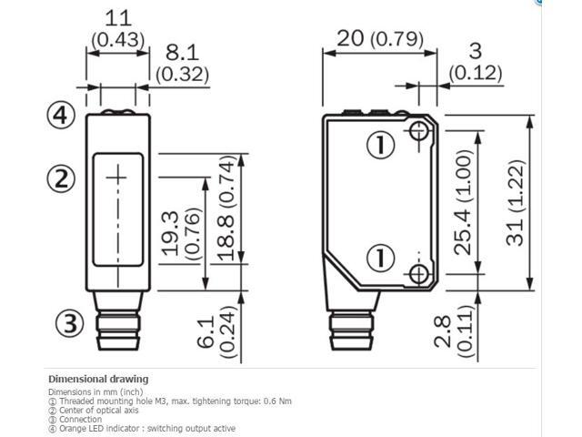 SICK WL8G-P2231S01 Photoelectric Retro-reflective Sensor,PNP,New