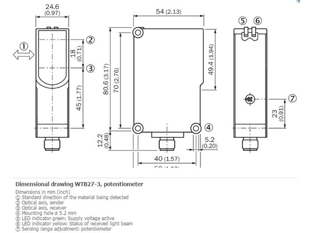 SICK WTB27-3P2421 Photoelectric Proximity Sensor,PNP,New
