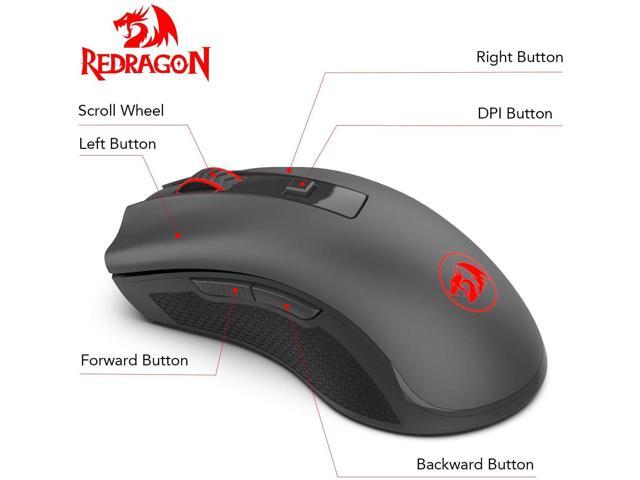 redragon m652 optical 2.4g wireless mouse with usb receiver, protable gaming & office mice, 5 adjustable dpi levels, 6 buttons for desktop,...