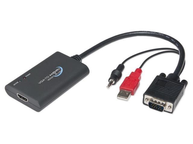 SYBA Universal VGA to HDMI Converter with Audio Support, Adapter for PC, Laptop, DVD, Desktop, SY-ADA31025