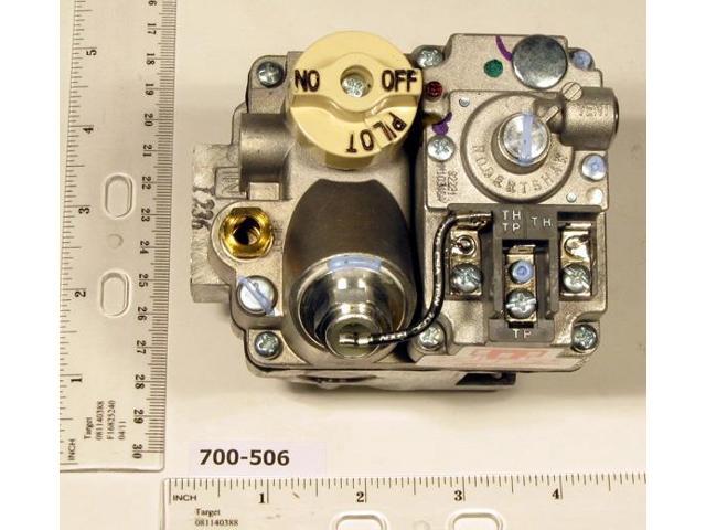 ROBERTSHAW 700-506 Gas Valve, Natural Gas, Standing Pilot, 750 mV, 3.5 in wc,