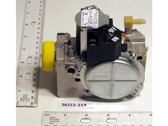 WHITE-RODGERS 36J22-214 Gas Valve, NG/LP, Hot Surface, 24, Fast Opening, 1/2 in