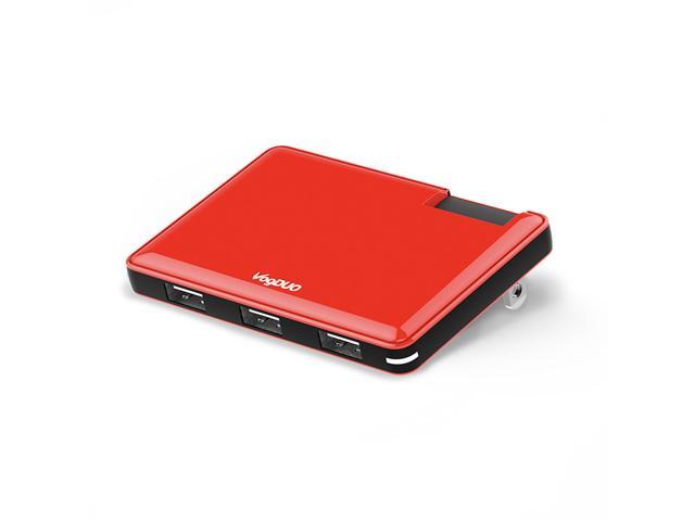 VogDUO Charger Pro, Ultra-Thin, 3 Port USB Travel Wall Charger, 30W 5V/6A, Foldable Plug, Portable Charger, Compatible with iPhone, Webcam,...