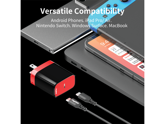 VogDUO, 18W PD USB-C Wall Charger Kit with USB-C to USB-C cable, foldable plug, small size, compatible with iPad Air/ Pro, Microsoft Surface,...