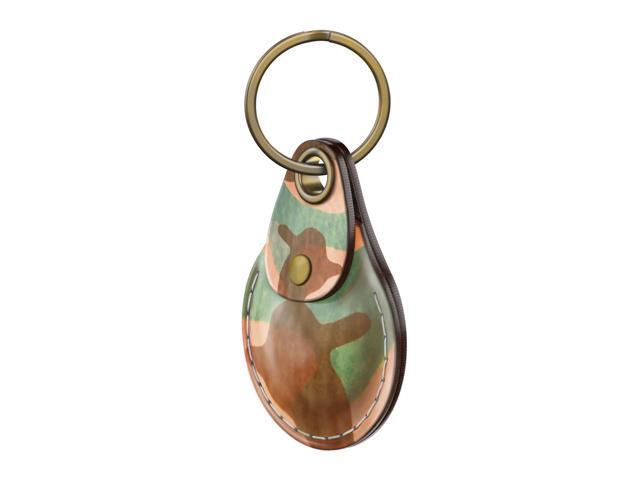 VogDUO AirTag Leather Case, Italian Genuine Leather, Full cover, Keychain design, Hand Strap, Camouflage