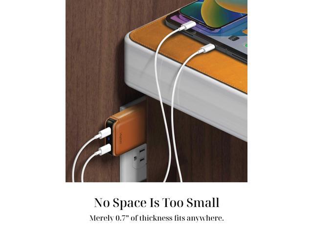 VogDUO 65W USB C Wall Charger- Ultra-thin 2 Port Foldable Plug USB-C cable included GaN PD Fast Power Adapter with Leather for MacBook Pro, iPad...