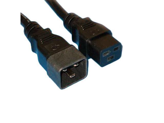 Power Extension Cord, Black, C20 to C19, 12AWG/3C, 20 Amp, 10 foot