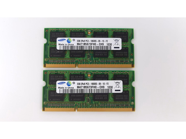 Samsung 4GB (2 X 2GB) PC3-10600S DDR3 1333MHz Laptop Memory M471B5673FH0-CH9