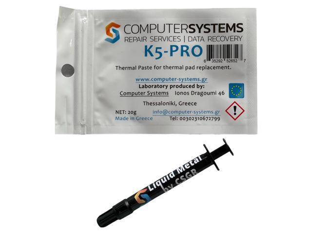 Liquid Metal by CSGR 1g & K5 PRO 20g set 79 W/m·K* liquid metal plus >5.3 W/m·K* thermal putty. High-performance cooling bundle that pairs liquid...