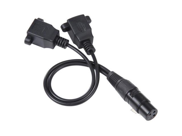 3-pin XLR Female to 2 x RJ45 Female Ethernet LAN Network Extension Cable, Cable Length: 30cm(Black)