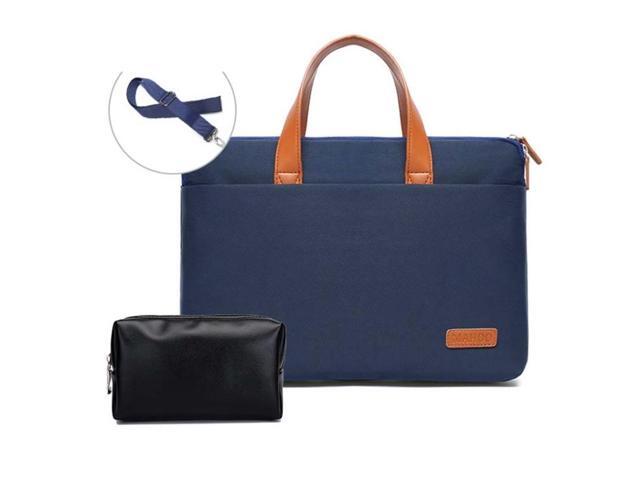 For MacBook 13.3-14 Inches MAHOO 10188 Ultra-Thin Hand Computer Bag Messenger Laptop Bag, Color: Dark Blue+Black PU Power Bag Dark Blue+Black PU...