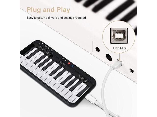 1m 8 Pin to USB + MIDI Electronic Music Instrument & OTG & Charging Multifunctional Cable Compatible with above iOS 10.3.2