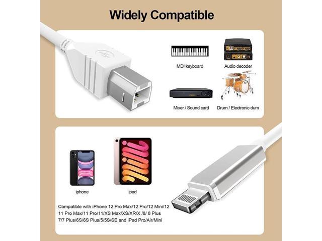 1m 8 Pin to USB + MIDI Electronic Music Instrument & OTG & Charging Multifunctional Cable Compatible with above iOS 10.3.2