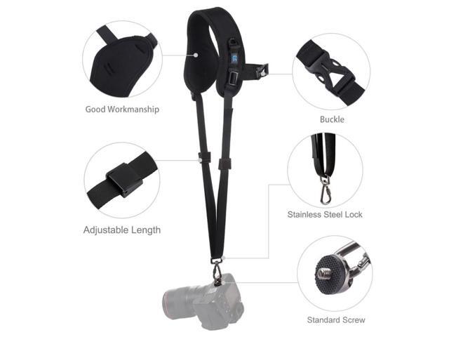 PULUZ Quick Release Anti-Slip Soft Pad Nylon Breathable Curved Camera Strap with Metal Hook for SLR / DSLR Cameras
