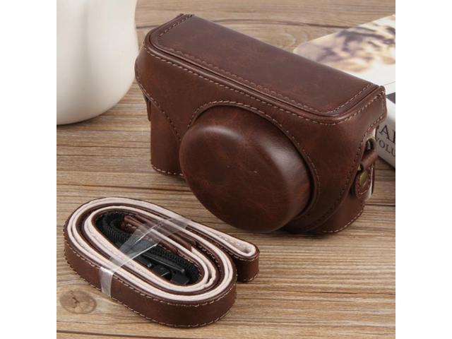 For Sony ZV-1F Vlog Camera Full Body Leather Camera Case Bag with Strap (Coffee) For Sony ZV-1F Vlog Camera Full Body Leather Camera Case Bag with Strap (Coffee)