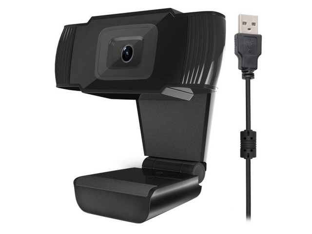 HXSJ A870 480P Pixels HD 360 Degree WebCam USB 2.0 PC Camera with Microphone for Skype Computer PC Laptop, Cable Length: 1.4m (Black)