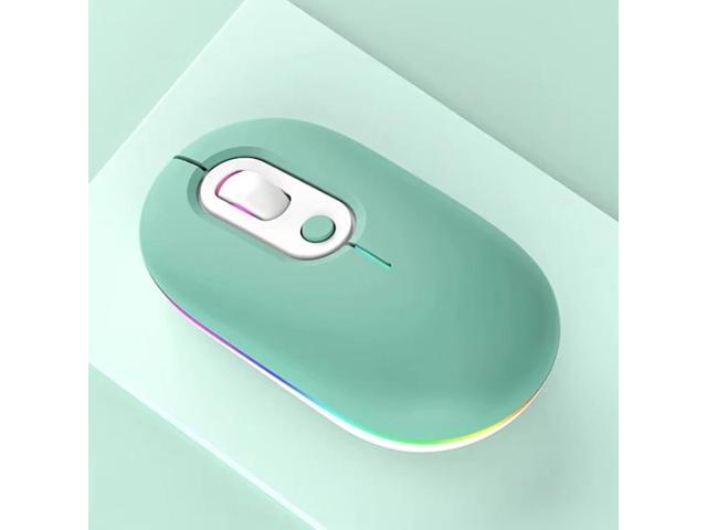 Rechargeable Illuminated Silent Wireless Mouse, Style: 2.4G+Bluetooth Green