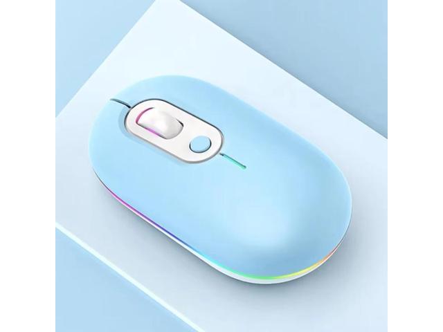 Rechargeable Illuminated Silent Wireless Mouse, Style: 2.4G+Bluetooth Blue