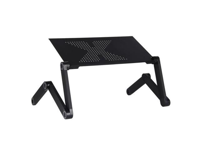 Lengthen Portable 360 Degree Adjustable Foldable Aluminium Alloy Desk Stand for Laptop / Notebook, without CPU Fans & Mouse Pad(Black)