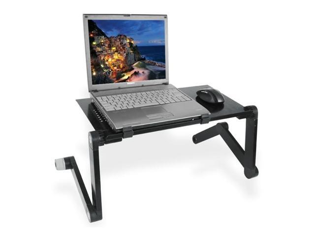 Lengthen Portable 360 Degree Adjustable Foldable Aluminium Alloy Desk Stand for Laptop / Notebook, without CPU Fans & Mouse Pad(Black)
