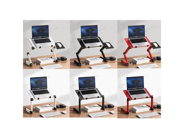 Oatsbasf Folding Computer Desk Laptop Stand Foldable Lifting Heightening Storage Portable Rack,Style: L02 White L02 White