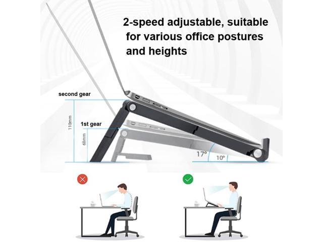 X1 Plastic Silicone Non-Slip Foldable Laptop Stand(Black)