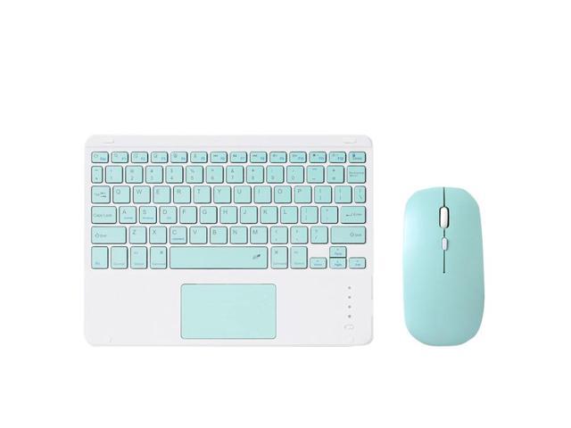 871 9.7 Inch Portable Tablet Bluetooth Keyboard With Touchpad + Mouse Set for iPad(Pink + Mouse) (Mint Green + Mouse)