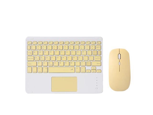 871 9.7 Inch Portable Tablet Bluetooth Keyboard With Touchpad + Mouse Set for iPad(Pink + Mouse) (Yellow + Mouse)