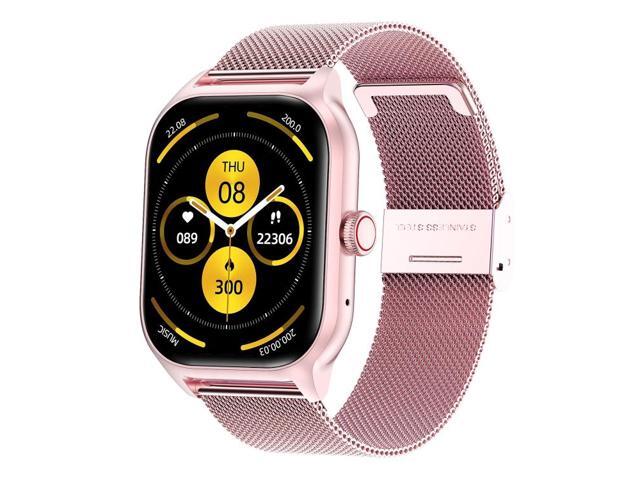 LEMFO LT10 2.01 inch TFT Screen Smart Watch Supports Bluetooth Call / Health Monitoring Steel Strap (Pink)