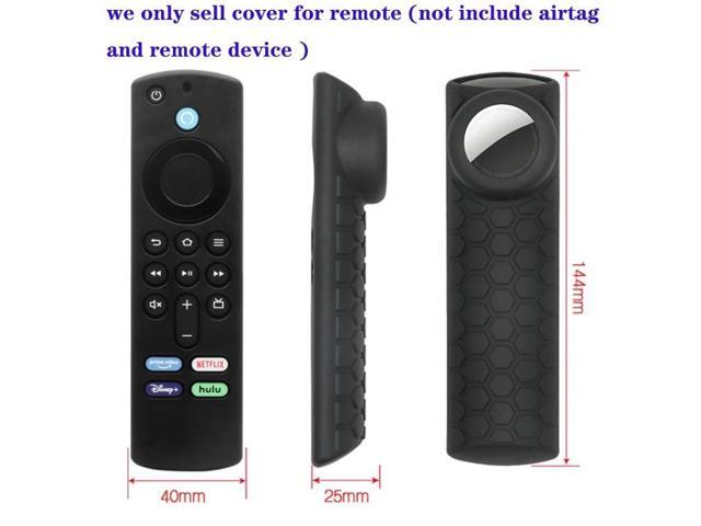 2pcs Remote Control Case For Amazon Fire TV Stick 2021 ALEXA 3rd Gen With Airtag Holder (Black)