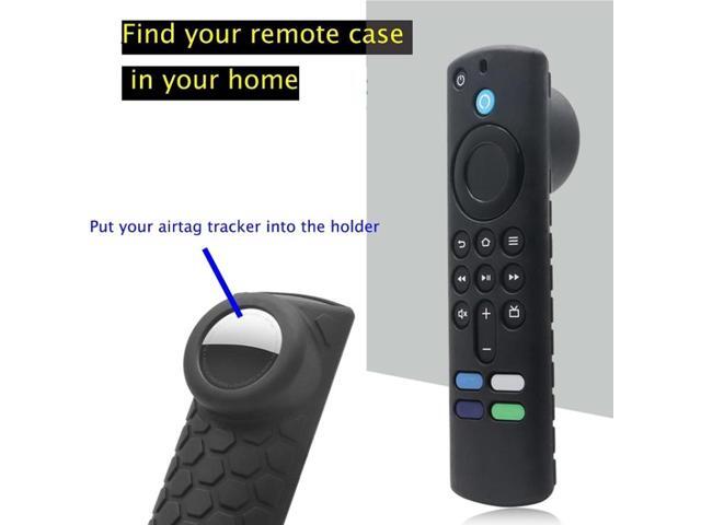 2pcs Remote Control Case For Amazon Fire TV Stick 2021 ALEXA 3rd Gen With Airtag Holder (Black)