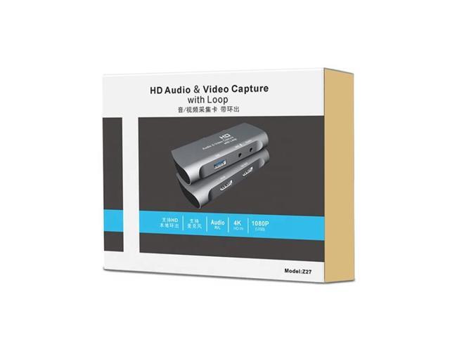 Z27 HDM Female + Mic to HDM Female USB 2.0 Video Audio Capture Box(Dark Gray)