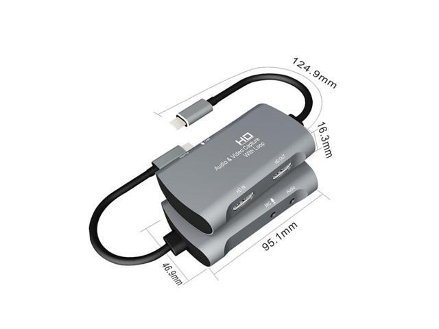 Z30A HDMI Female + Mic to HDMI Female + Audio + USB-C / Type-C Video Capture Box