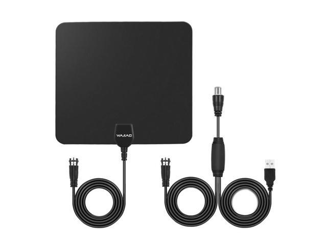 Ultra-thin Indoor HD Digital TV Antenna with 50 Miles Long Range Amplifier (Black)